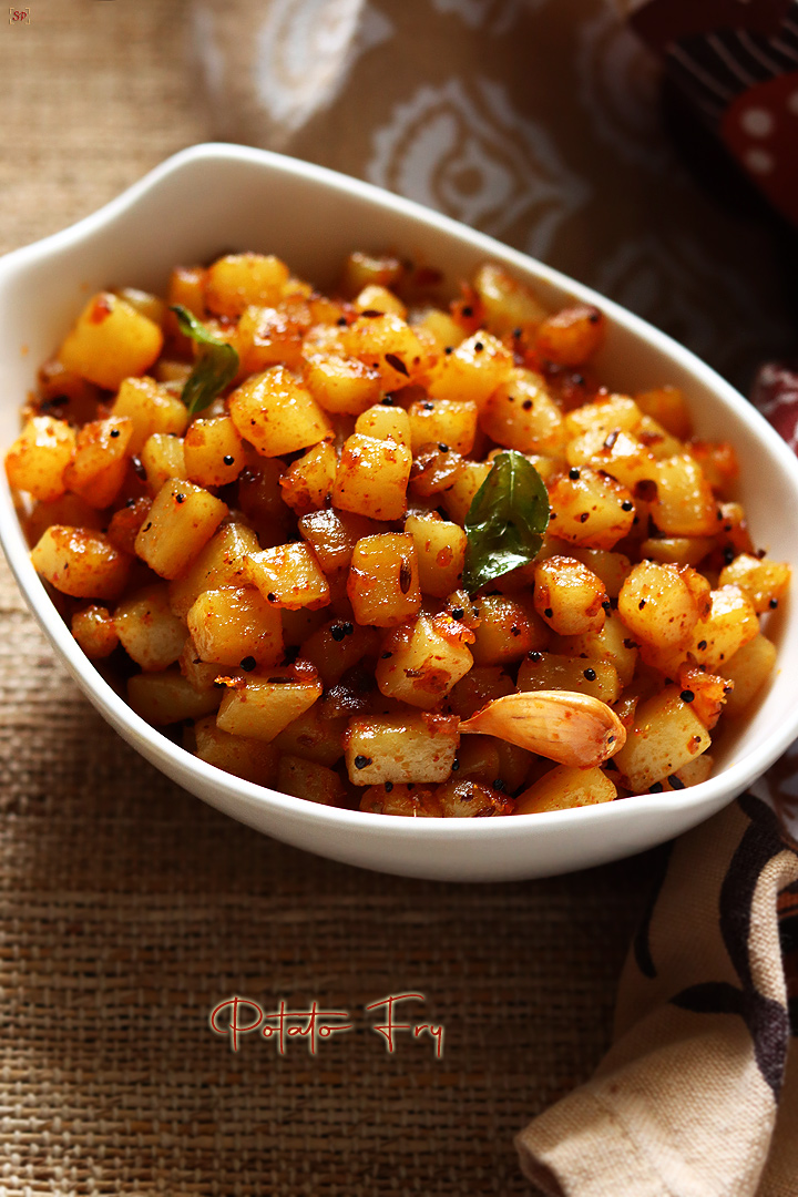 Fried potatoes, also known as aloo fry.