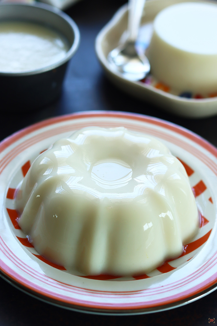 Pudding made with tender coconut, also known as Elaneer Pudding.