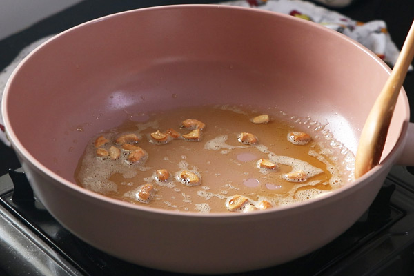 cashews fried until golden brown