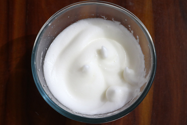 beat egg whites until frothy