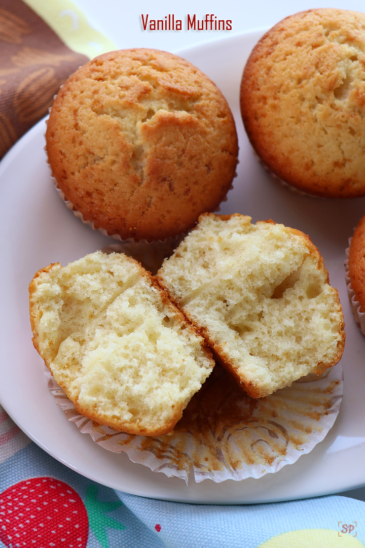 spongy and soft vanilla muffins ready