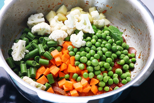 vegetables are added